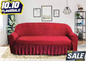 Butterfly Fabric Sofa Cover - Maroon